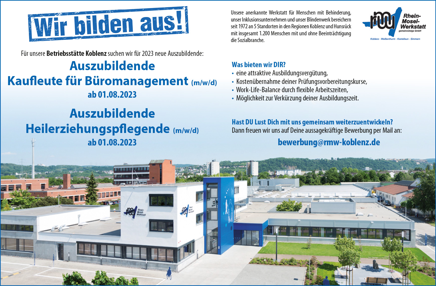 Ausbildung 2023 - Kaufleute für Büromanagement und Heilerziehungspflegende